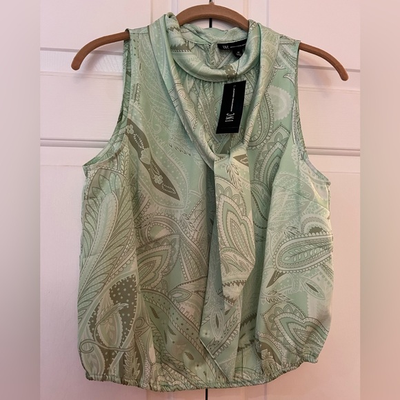 INC International Concepts Tops - INC International Concepts Mint Paisley Sleeveless Blouse NWT Size M